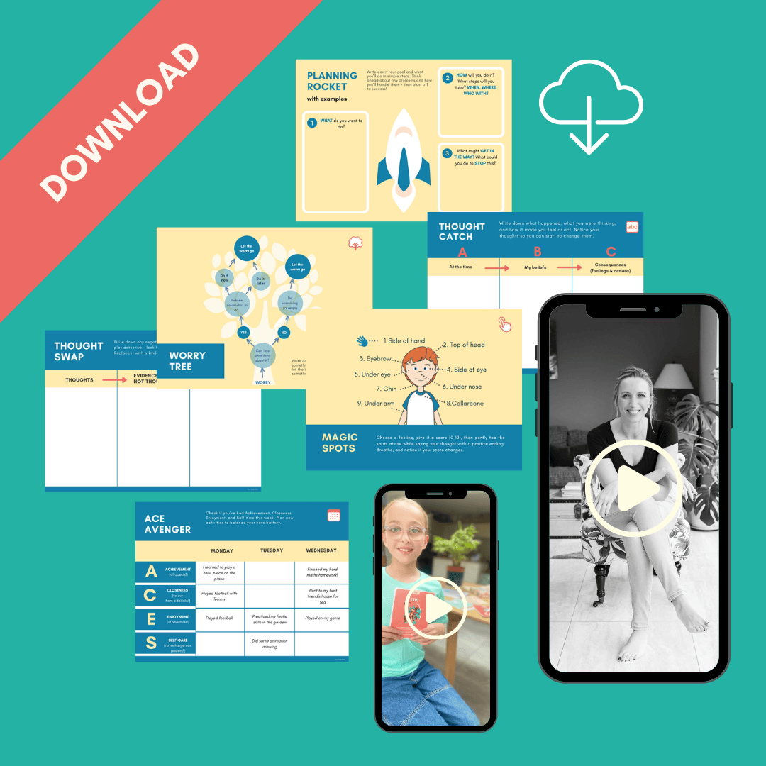 Images with examples of the downloads and printables in the members' portal