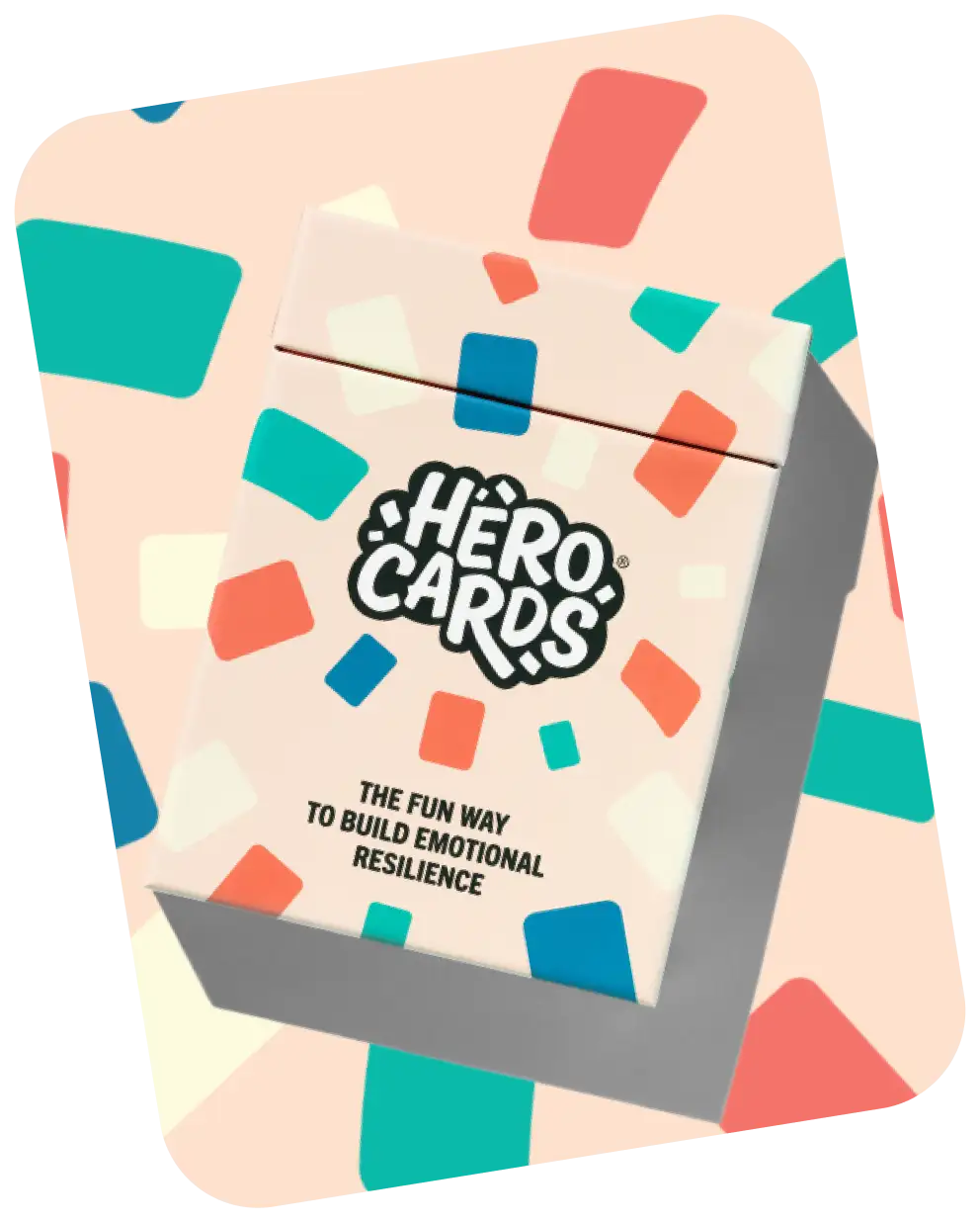 Pack of Hero Cards with colorful geometric design on a white background
